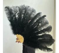 Ostrich Feather Fans, Ostrich Feather Hand Fans For Performance Dance Wedding Carnival Multicolor Various Sizes(Black,1PCS 100CM)