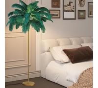 Ostrich Feather Floor Lamp,3 Color Temperature Modern LED Standing Lamp,Feather Lamp for Living Room/Bedroom/Office,3200k-5600k Elegant Tall Lamps with Lampshade