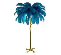 Ostrich Feather Floor Lamp - 35 PCS Colorful LED Standing Lamp with Foot Switch for Bedroom & Living Room Decor Elegant Lighting Fixture Stylish Home Accent.