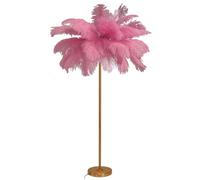 Ostrich Feather Floor Lamp 63 inch Modern LED Floor Lamp with Elegant Feather Shade Minimalist Corner Lighting with Dimmable Intensity for Living Room Bedroom.