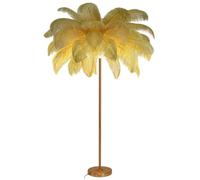 Ostrich Feather Floor Lamp 63 inch Modern LED Floor Lamp with Elegant Feather Shade Minimalist Corner Lighting with Dimmable Intensity for Living Room Bedroom.