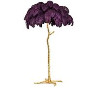 Ostrich Feather Floor Lamp - Dimmable LED Reading Light for Bedroom, Home Office, Large Hallway - Elegant Resin Design, Stylish Décor, Unique Gift Idea