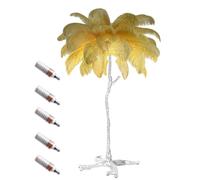 Ostrich Feather Floor Lamp - Dimmable Light Body with Foot Switch, E14 LED Bulb, Romantic Design for Bedroom