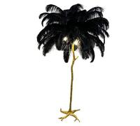 Ostrich Feather Floor Lamp with Natural Ostrich Feathers in 3 Colors 3 Adjustable Intensity Levels and 3 LED E14 Bulbs 60x60 cm for Bedroom/Dining Room/Living Room