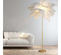 Ostrich Feather Lamp Floor - Modern Black Floor Lamp for Living Room and Bedroom Decor - Soft Feathers Standing Lamp, Size 160cm*50cm