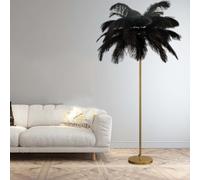 Ostrich Feather Lamp Floor - Modern Black Floor Lamp for Living Room and Bedroom Decor - Soft Feathers Standing Lamp, Size 160cm*50cm