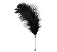 Ostrich Feather Tickler with Short Acrylic Handle (Black)