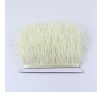 Ostrich Feather Trim Trims Fluffy Natural Ostrich Feathers Fringe Ribbon 6-18 Cm Wedding Party Dress/Skirt Decor 018 Beige 10-15 CM