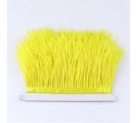 Ostrich Feather Trim Trims Fluffy Natural Ostrich Feathers Fringe Ribbon 6-18 Cm Wedding Party Dress/Skirt Decor 09 Yellow 10-15 CM