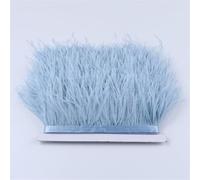 Ostrich Feather Trim Trims Fluffy Natural Ostrich Feathers Fringe Ribbon 6-18 Cm Wedding Party Dress/Skirt Decor 027 Light Blue 10-15 CM