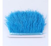Ostrich Feather Trim Trims Fluffy Natural Ostrich Feathers Fringe Ribbon 6-18 Cm Wedding Party Dress/Skirt Decor 06 Turquoise 10-15 CM