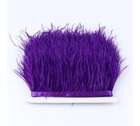 Ostrich Feather Trim Trims Fluffy Natural Ostrich Feathers Fringe Ribbon 6-18 Cm Wedding Party Dress/Skirt Decor 015 Purple 10-15 CM