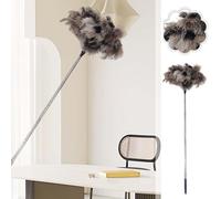 Ostrich Feathers Duster,Extendable Ostrich Feather Duster,Household Dusters with Wooden Handles, Anti Static Dust Removal Cleaning Tool for Home Office Garden Furniture Bookshelf Keyboard