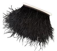 Ostrich Feathers Trim 13-18CM 5-7inch Feather Plumes Ribbon for Crafting, DIY Costumes and Decorations(2,6 Meters)