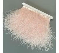 Ostrich Feathers Trim 13-18CM 5-7inch Feather Plumes Ribbon Selvage for DIY Wedding Dress Decoration Crafts Accessories-Pink 1-10 Meters