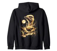 Ostrich Howling At The Moon Meme Zip Hoodie