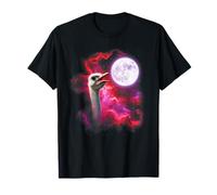 Ostrich Howling at The Moon Pink Purple T-Shirt