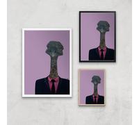 Ostrich In Suit Giclee Art Print - A2 - White Frame
