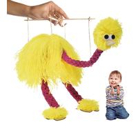Ostrich Marinette Puppet - Handcrafted Marionette String Toy for Kids Use | Wooden Control Stick Fabric Bird Figure Educational Stage Performance Theatre Play Accessory Set Kids 14.17x7.87x1.57 in