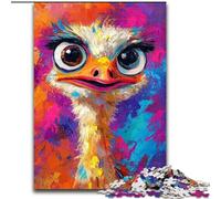 Ostrich Oil Painting 1000 Pieces Jigsaw Puzzles For Teens And Adults, Help The Brain Exercise Addictive Toys to Cultivate Patience Perfect Decoration (26x38cm)