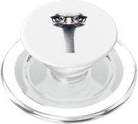Ostrich Portrait With Glasses Illustration PopSockets PopGrip for MagSafe
