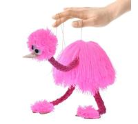 Ostrich Puppet - 14.17 Inch Plush Toy | Fabric Hand Doll - Colorful Nodding Head Puppet for Storytelling, Teaching, and Stage Play, Fun Educational Toy Stimulating Children’s Creativity and Imaginatio