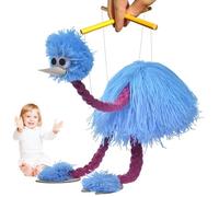 Ostrich Puppet On Strings, Funny Interactive Bird Puppet, Ostrich Puppet On Strings, Handmade Ostrich Marionette Puppets String Doll, Plush Marionette Toy Pull String Puppet