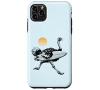 Ostrich running with Surfboard, Retro Sun, Summer Surfing Case for iPhone 11 Pro Max