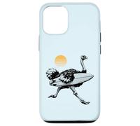 Ostrich running with Surfboard, Retro Sun, Summer Surfing Case for iPhone 12/12 Pro