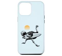 Ostrich running with Surfboard, Retro Sun, Summer Surfing Case for iPhone 12 Pro Max