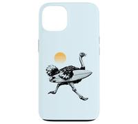 Ostrich running with Surfboard, Retro Sun, Summer Surfing Case for iPhone 13