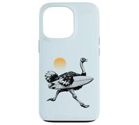 Ostrich running with Surfboard, Retro Sun, Summer Surfing Case for iPhone 13 Pro