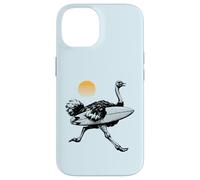 Ostrich running with Surfboard, Retro Sun, Summer Surfing Case for iPhone 14