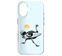 Ostrich running with Surfboard, Retro Sun, Summer Surfing Case for iPhone 17