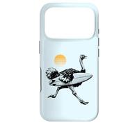 Ostrich running with Surfboard, Retro Sun, Summer Surfing Case for iPhone 17 Pro