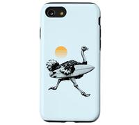 Ostrich running with Surfboard, Retro Sun, Summer Surfing Case for iPhone SE (2020) / 7/8
