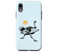 Ostrich running with Surfboard, Retro Sun, Summer Surfing Case for iPhone XR