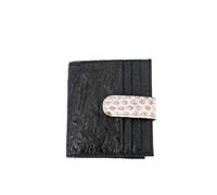 Ostrich Skin Front Pocket Wallets Compact Credit Cards Protection Case, Small Bifold Wallets Money Organizers (Black)