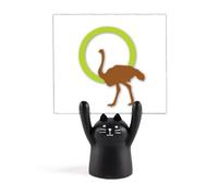 Ostrich wacth Outline Memo Holder Cartoon Black Cat Stand Decoration