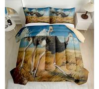 Ostrich Wild Animal Coverless Duvet 155x220cm 7.5 Tog 3D Printed Comforter