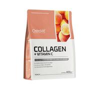 OstroVit Collagen with Vitamin C - 1 Pack x 400g - Supplement in Form of Powder - Joints Support Drink - with Natural Antioxidant (Peach)