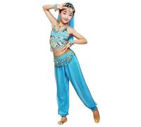 Ostume Kids Egyptian Costume Belly Dancing Outfit Festival Wear Costumes for Girls Scientist Astronaut Dress Up Dance Pants Fancy Harem Greek Roman Cowgirl Sky Blue