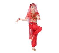 Ostume Kids Greek Costume Girls Ballet Outfit Sequin Jumpsuit Dance Pants Teen Clothes Indian Skirt Victorian School Girl Egyptian Costumes for Fireman Policeman,a-Red,10-11 Years