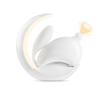 OSUGA Clitoral Sucking Vibrator & Night Lamp, Rabbit Design Clit Stimulator for Women with 3 Suction 4 Vibration Modes, Quiet Waterproof Sex Toy, Rechargeable Body Massager for Clitoris (Moon White)