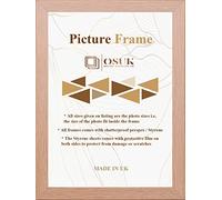 OSUK 19x13 Inch Frame Oak Photo Frame with Clear Perspex Front & Wall Mounting to Hang Portrait or Landscape (Oak, 19"x13" (48.26x33.02cm))