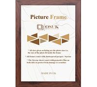 OSUK 24x16 Inch Frame Black Photo Frame with Clear Perspex Front & Wall Mounting to Hang Portrait or Landscape (Dark Oak, 24"x16" (60.96x40.64cm))
