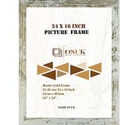 OSUK 24x16 Inch Rustic Gold Photo Frame - 61 x 40.6cm Large Frames 24 x 16 Picture Frame With Clear Perspex Front & Wall Mounting Hook- Rustic Gold Poster 16" x 24" Frame