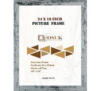 OSUK 24x18 Rustic Blue Photo Frame - Large Frame 61 x 45.7cm - 18 x 24 Inch Picture Frame With Clear Perspex Front & Wall Mounting Hook - Rustic Blue 24" x 18" Poster Frames