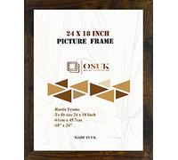 OSUK 24x18 Rustic Photo Frame - Large Frame 61 x 45.7cm - 18 x 24 Inch Picture Frame With Clear Perspex Front & Wall Mounting Hook - Rustic 24" x 18" Poster Frames