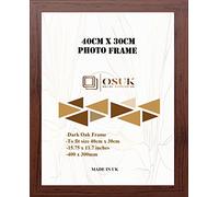 OSUK 30x40cm Dark Oak Picture Frame - 40 x 30cm Photo Frames with Safe Perspex Front & Wall Hanging Hooks - Dark Oak 40cm x 30cm Poster Frames
